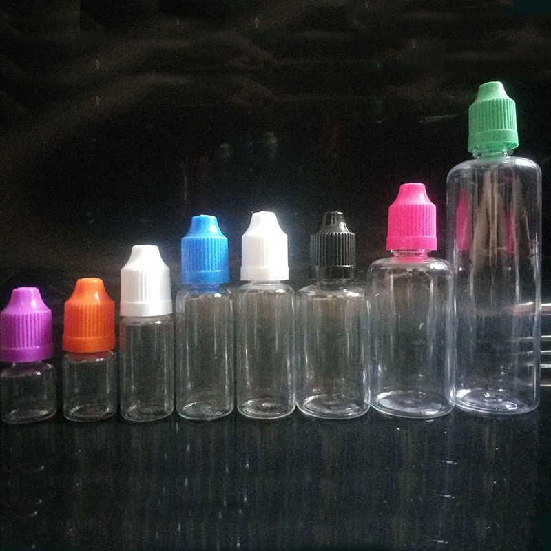 

500pcs E Liquid Needle Bottle 3ml 5ml 10ml 15ml 20ml 30ml 50ml 100ml empty PET Plastic Dropper Bottles Childproof caps For ecig