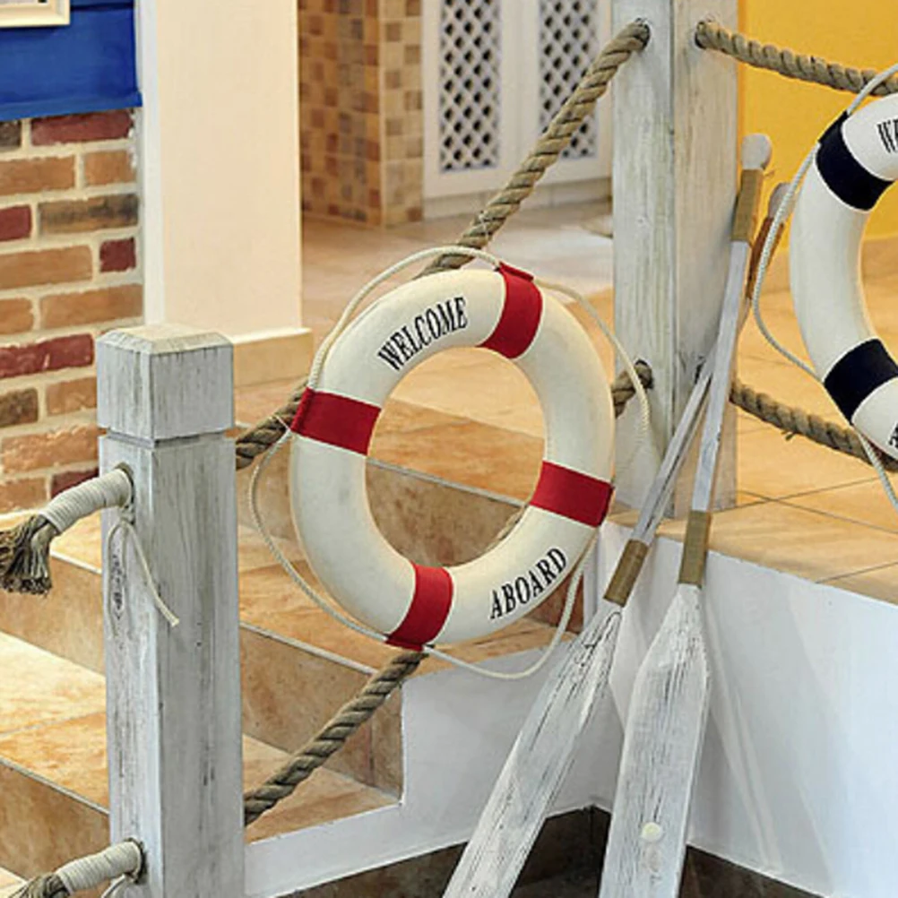 Wlabe Bouée De Sauvetage Marine Méditerranéen Maison Décoration Ou Le Mur Ornements Décoratifs