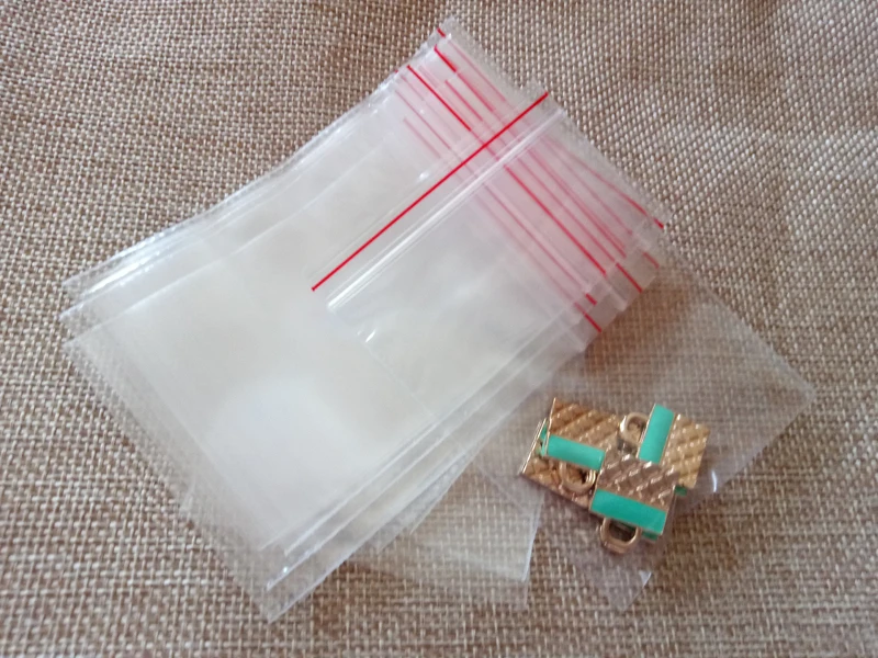 100pcs Mini Jewelry Ziplock Zip Zipped Lock Reclosable Plastic Poly Clear Storage Bags Thickness 0.08mm