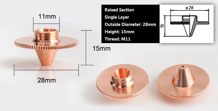 Precitec Ugelli Laser di Rame Cu 1.0 1.2 1.5 1.8 2.0 2.5 3 3.5 4.0 Ad Alta Potenza di Taglio Laser In Fibra macchina Trumpf JFY