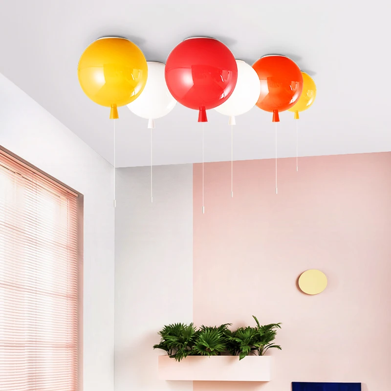 IWHD Modern LED Ceiling Lighting Fixtures Fashion Color Balloon Ceiling Lamps For Living Room Bedroom Luminaria Plexiglass Avize