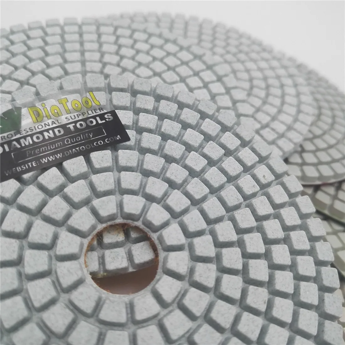 Imagem -04 - Shdiatool 10 Pcs 100 Milímetros Grit 200 Professional Branco Diamante Molhado Almofadas de Polimento de Resina Bond Lixar Discos Disco de Polimento de Pedra