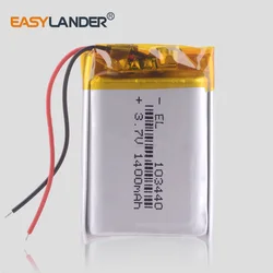 3.7 V 103440 lithium-ion polymer battery 1400 mah vehicle traveling data recorder LED speakers toys Radio recorder advocam FD 3