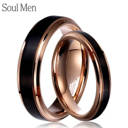 Classic Wedding Bands For Women Men Couples Tungsten Carbide Rose Gold For Engagement Ring anillo tungsteno pareja boda 4/6/8mm