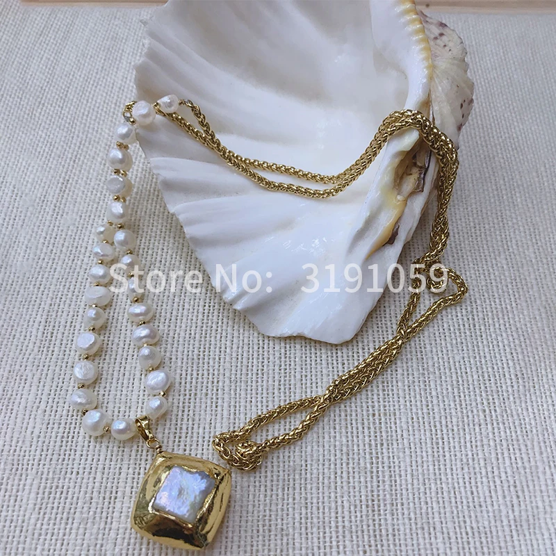 New European and American foreign trade decoration 2018 accessories gold glitter pearl necklace sweater chain female