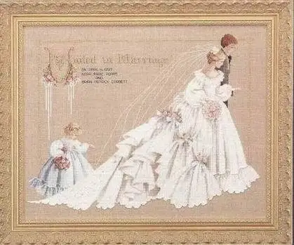 Fishxx Cross Stitch,E017 portrait [Wedding dress]European wedding beaded,14CT,Need to embroidery