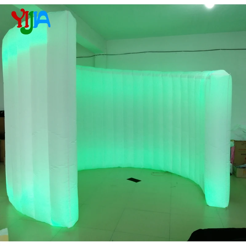 10ft Spiral Inflatable Wall Backdrop Stand With Led Strip Lights Up And Down Portable Led Wall For Wedding, Party, Event