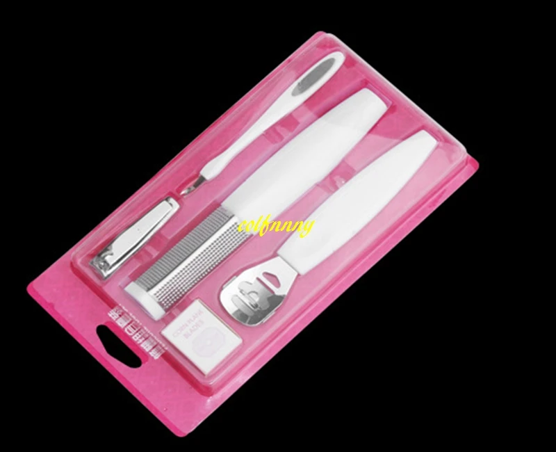 120sets/lot 4pcs/set Dead Skin Remove Tool Pedicure Nail clipper Skin file Rubbing board Grinder Exfoliating calluses