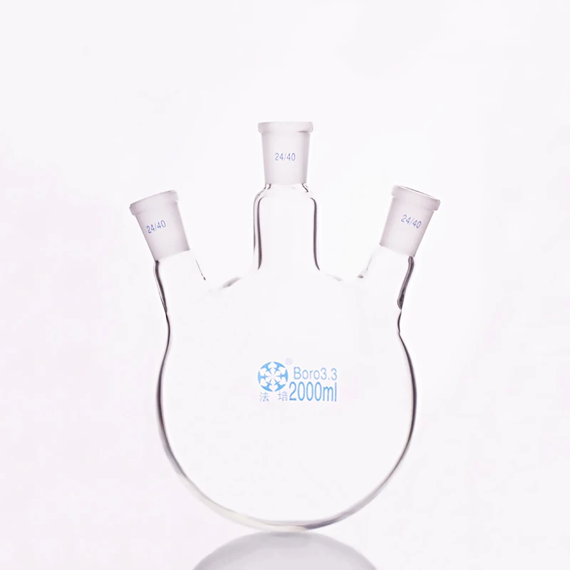 

FAPE Three-necked flask oblique shape,with three necks standard grinding mouth,Capacity 50ml-250ml-2000ml-10000ml,Joint 24/40