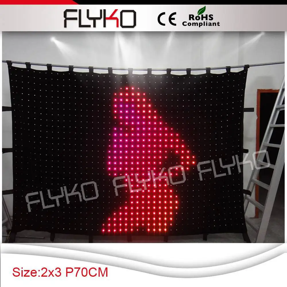 

Free shipping 2x3m P7CM led star cloth stage backdrop /led star curtain screen