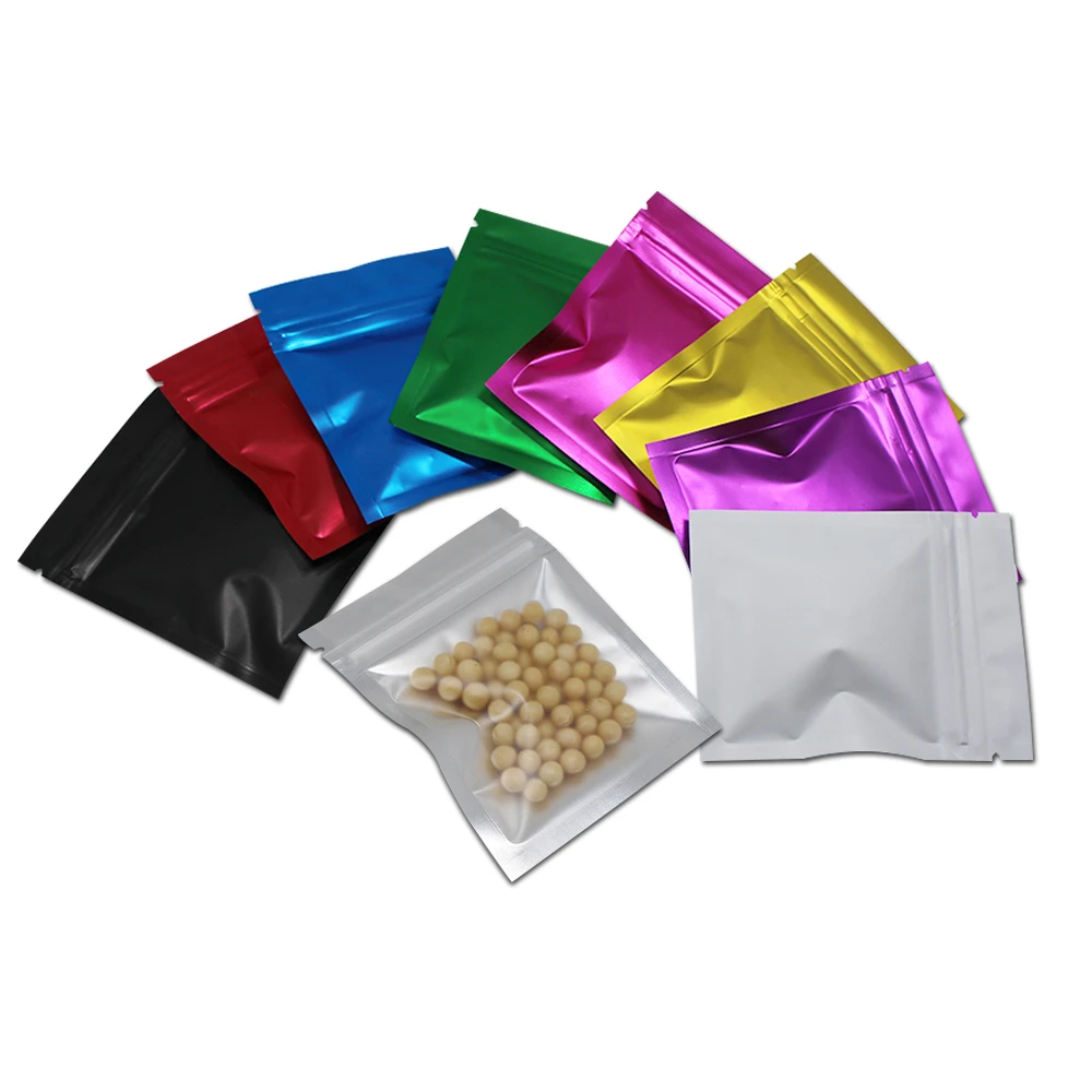 

Wholesale Price 9 Colors Aluminum Foil Package Bags Self Seal Ziplock Bags Pouch for Sugar Spice Candy Storage Mylar Bag 3 Sizes