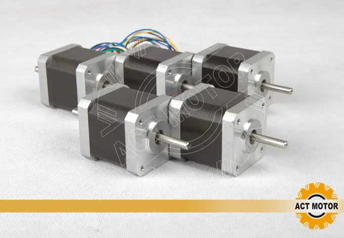 Free Ship From Germany! ACT 5PCS Nema17 Stepper Motor 17HS5425B24 Dual Shaft 2Ph 70oz-in 48mm 2.5A 300mm Wire CE ROSH ISO