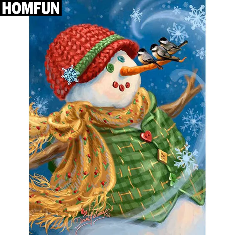 

HOMFUN Full Square/Round Drill 5D DIY Diamond Painting "Snowman" Embroidery Cross Stitch 5D Home Decor Gift A06244