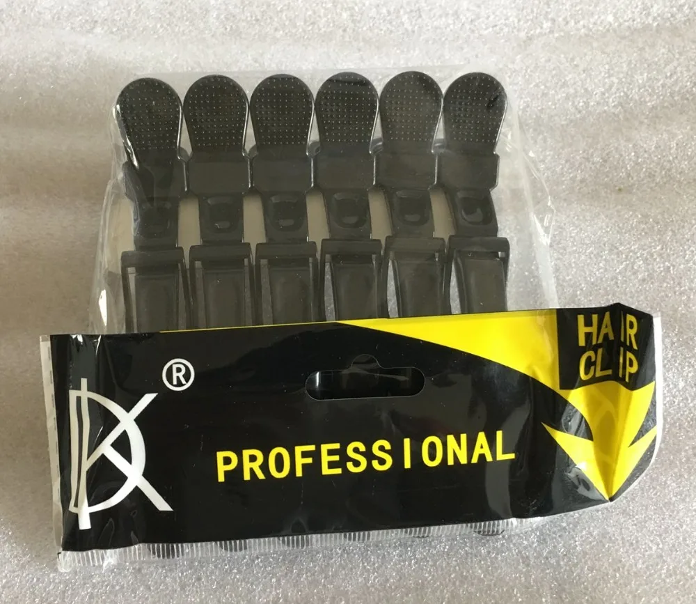 6Pcs fermagli per capelli in coccodrillo nero in plastica clip per sezionare i capelli del salone morsetti per tagliare i capelli