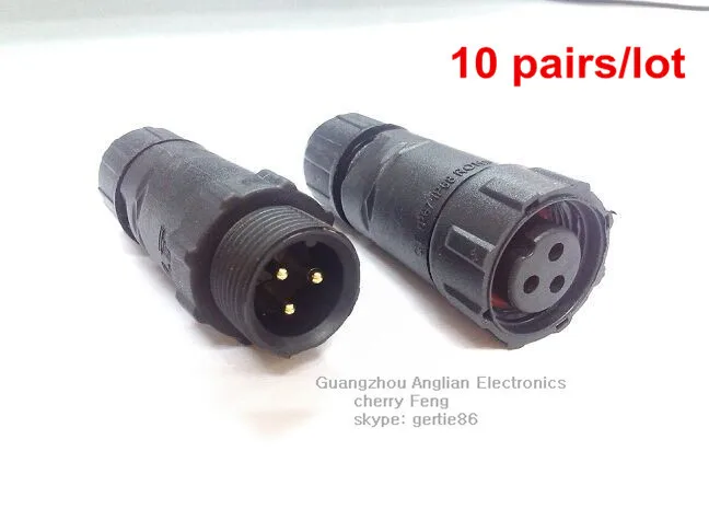 

Factory sell directly, M14 waterproof connector 3 pin butt-type soldering, cable connector