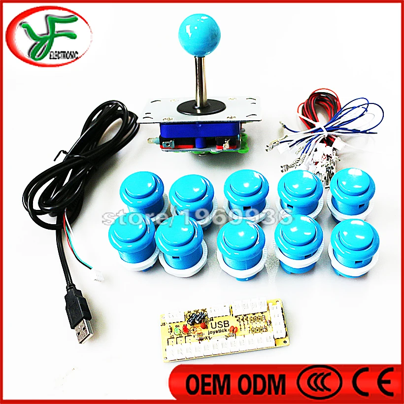 

Arcade DIY Parts Kit parts for Zero Delay LED USB Encoder + 2/4/8 Way zippy Joystick + push buttons