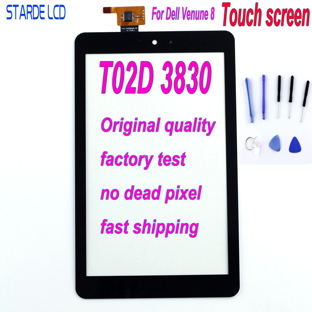 

STARDE Replacement Touch For Dell Venue 8 T02D 3830 Touch Screen Digitizer Sense Replacement Part with Free Tools