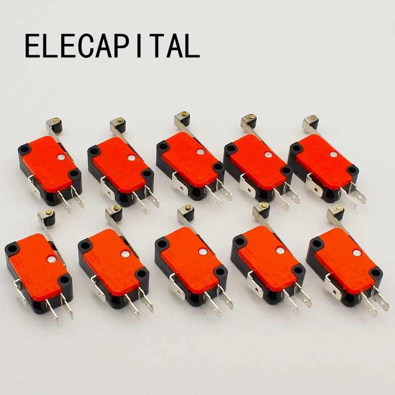 IMC Hot 10 Pcs Micro Limit Switch Long Hinge Roller Lever Arm Snap Action LOT