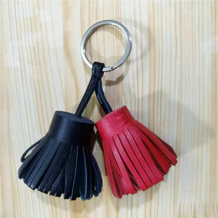 Luxury Brand Tassel Leather Keychain Diy For Purse Bag Handbag  Accessories Keyring Women Charm Backpack Pendant Gift Elegant