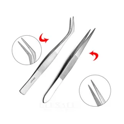 Pinças de aço inoxidável Grip para maquiagem, Eyebow Cut, Kits de primeiros socorros, suprimentos artesanais manuais, reparo do telefone, suprimentos pequenos