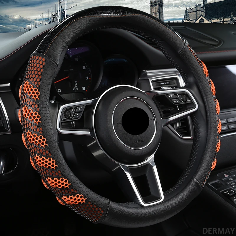 3D Leather Silica Gel Car Steering Wheel Cover Giving You Comfortable Driving Durable Breathable Auto Interior Accessories