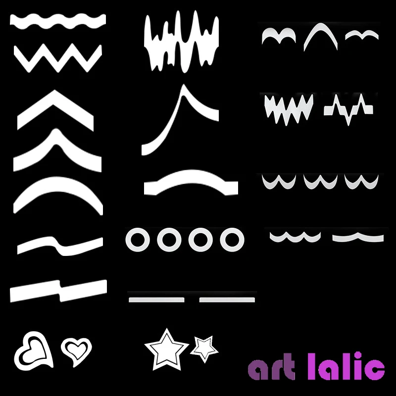 DIY Nagelkunst-Set für Französische Maniküre - Aufkleber & Schablonen-Streifen zur Nageldekoration, 24 Blätter pro Set – Detail 3