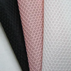 Breathable Mesh Fabric for Footwear, Net Cloth Sewing Black Tissue, 3D Hexagonal, High Quality, French Casual Apparel, 1 Yard, N