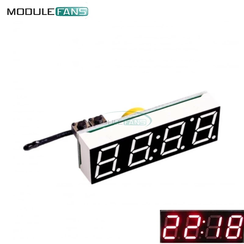 Red 3 in 1 LED DS3231SN Digital Clock Temperature Voltage Module DIY Electronic Time Thermometer Voltmeter DC 5V-30V