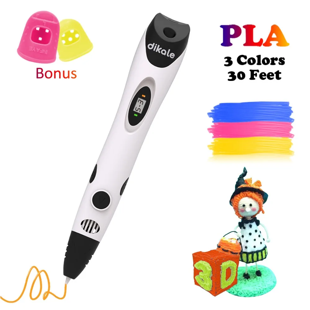 Dikale 3D Print Pen USB Canetas Criativa 7th Generation Impresora Magica 3D Pen Scribble Drawing Pen PLA Filament Kid Adult Gift