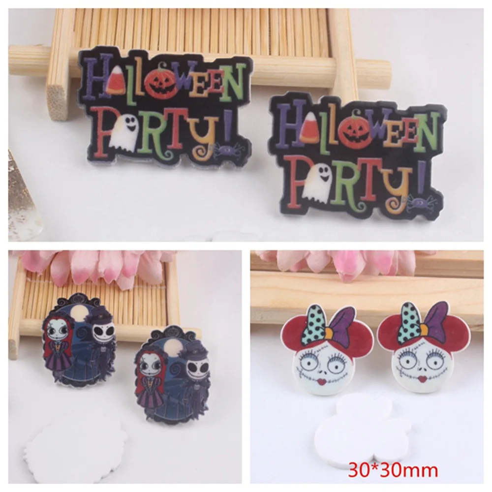 100pcs/lot kawaii resin cabochons Halloween party wizard witch planar resin for diy decoration crafts phone hair accessories