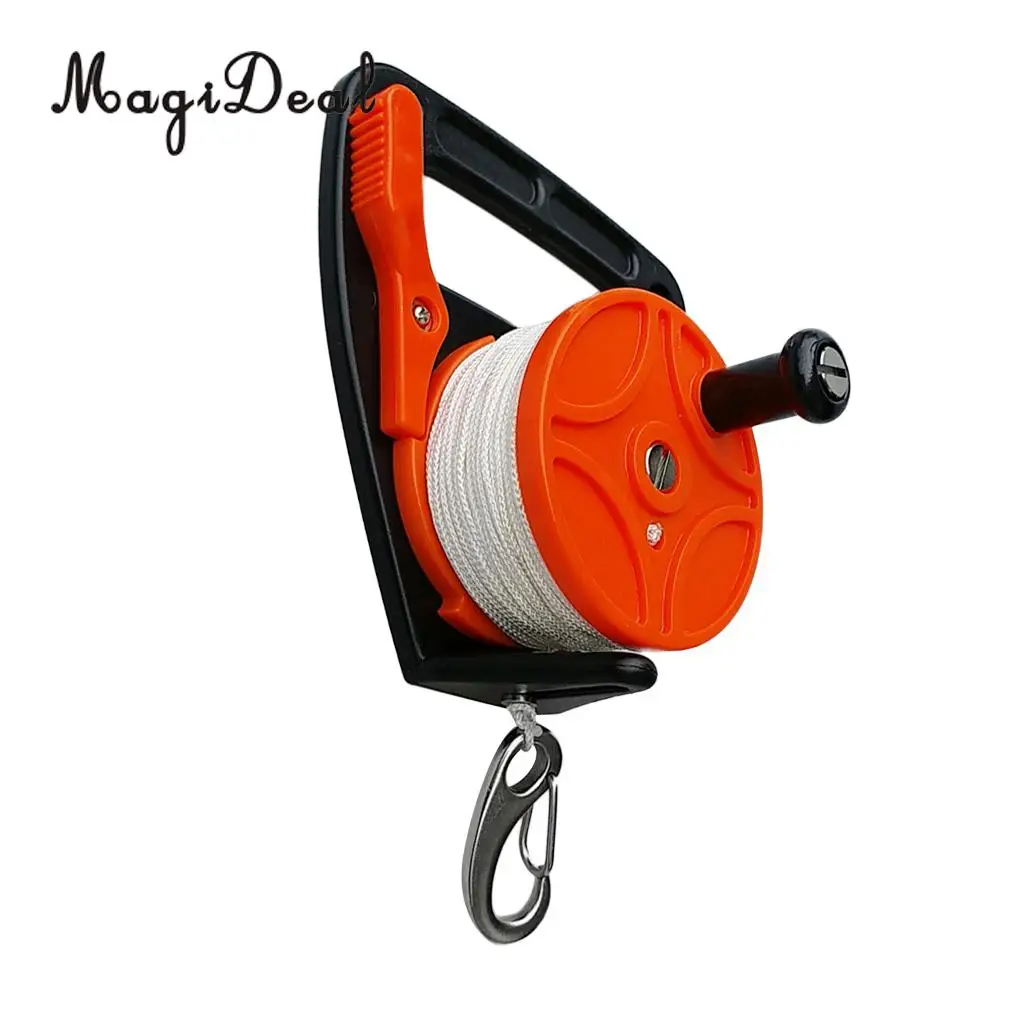 Durable Heavy Duty Plastic Dive Wreck Reel Kayak Anchor w/ Line, Handle, Clip for Snorkeling Scuba Diving Water Sports Accessory