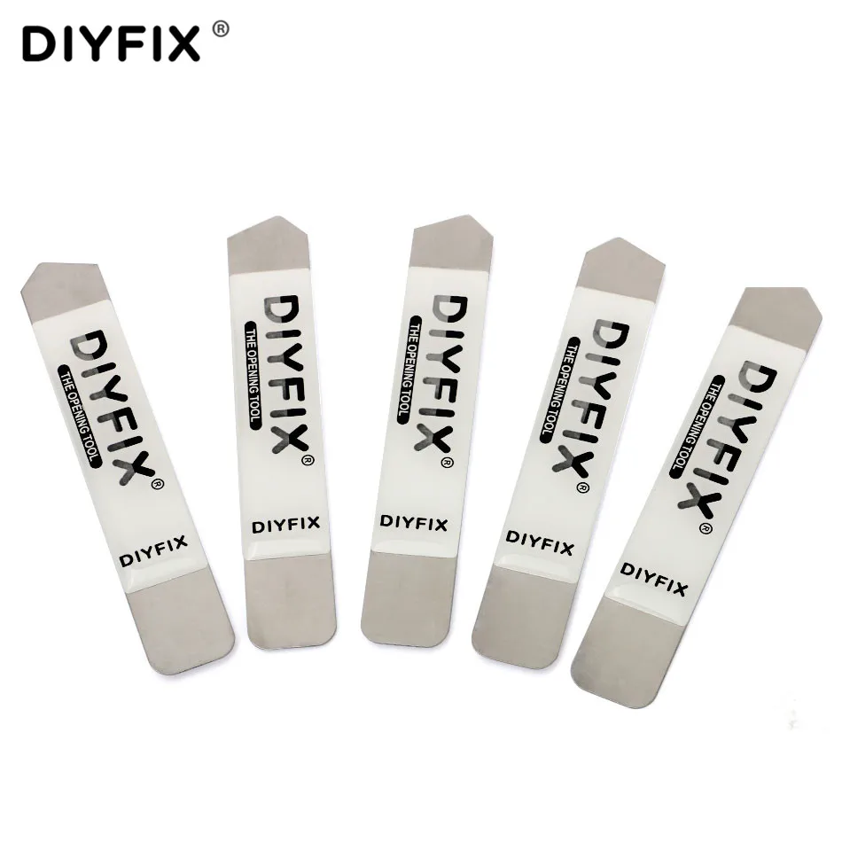 

DIYFIX 5Pcs Soft Thin Blade Stainless Steel Pry Spudger Phone Tablet Screen Battery Opening Tools for iPhone iPad Samsung Opener