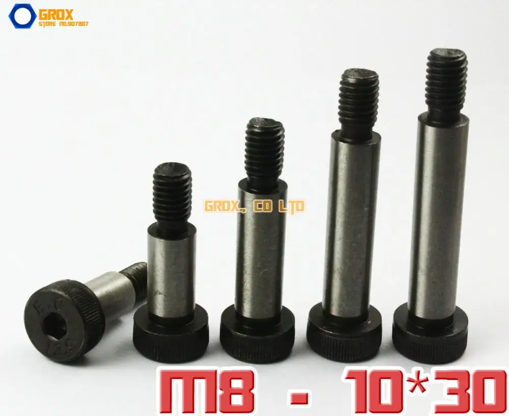 

10 Pieces M8 Threaded 10 x 30mm 12.9 Grade Alloy Steel Hexagon Socket Head Shoulder Screw Bolt