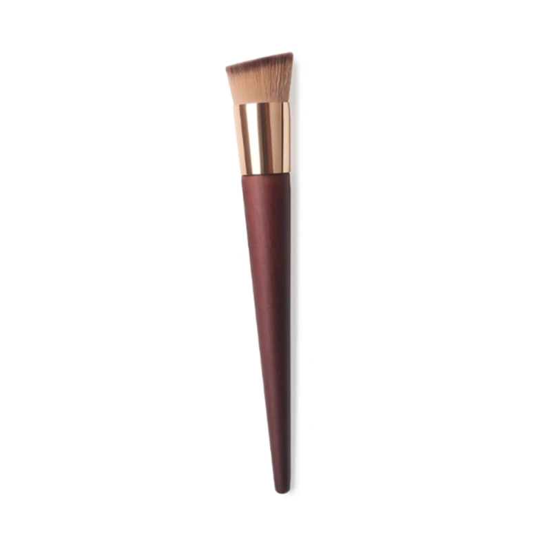 Classic Solid Red Wood T Brush Angled Flat Liquid Foundation Makeup Brush BB Cream Cosmetic Brush Collection