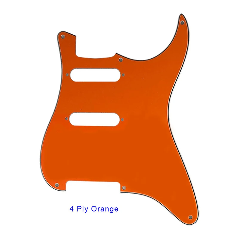 Pleroo Custom Guitar Parts - For ST Blank SS Pickguard 6 Hole US Spec Strat No Bridge Pu Route Various