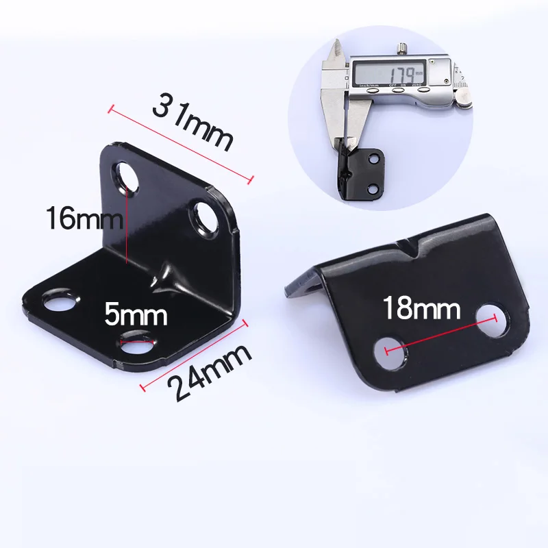 Picture 3: 20pcs Black Corner Small Angle Piece Right Angle Bracket 90 Degree  Code Angle  Reinforcement Corner Code Iron Code  Horse