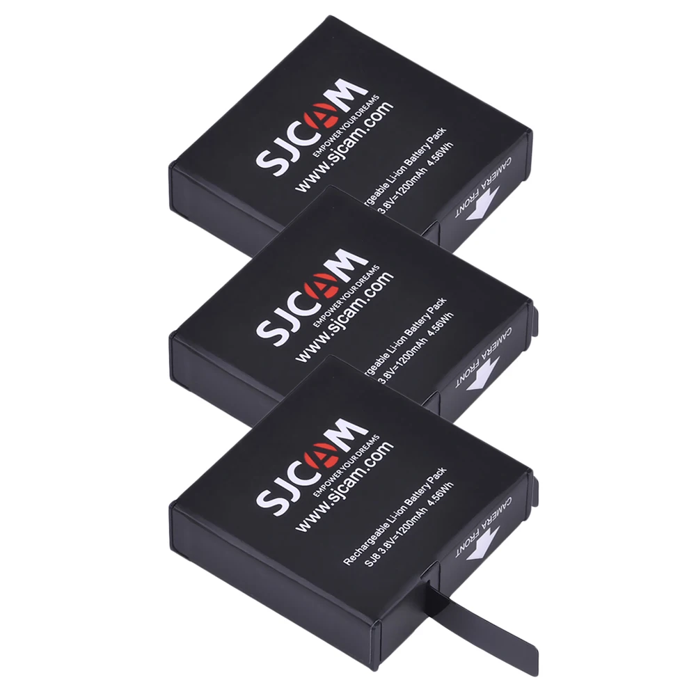 3Pcs 3.8V Original SJCAM SJ8 Battery 1200mAh for SJ8 Pro/SJ8 Plus/SJ8 Air SJCAM Action Camera Accessories