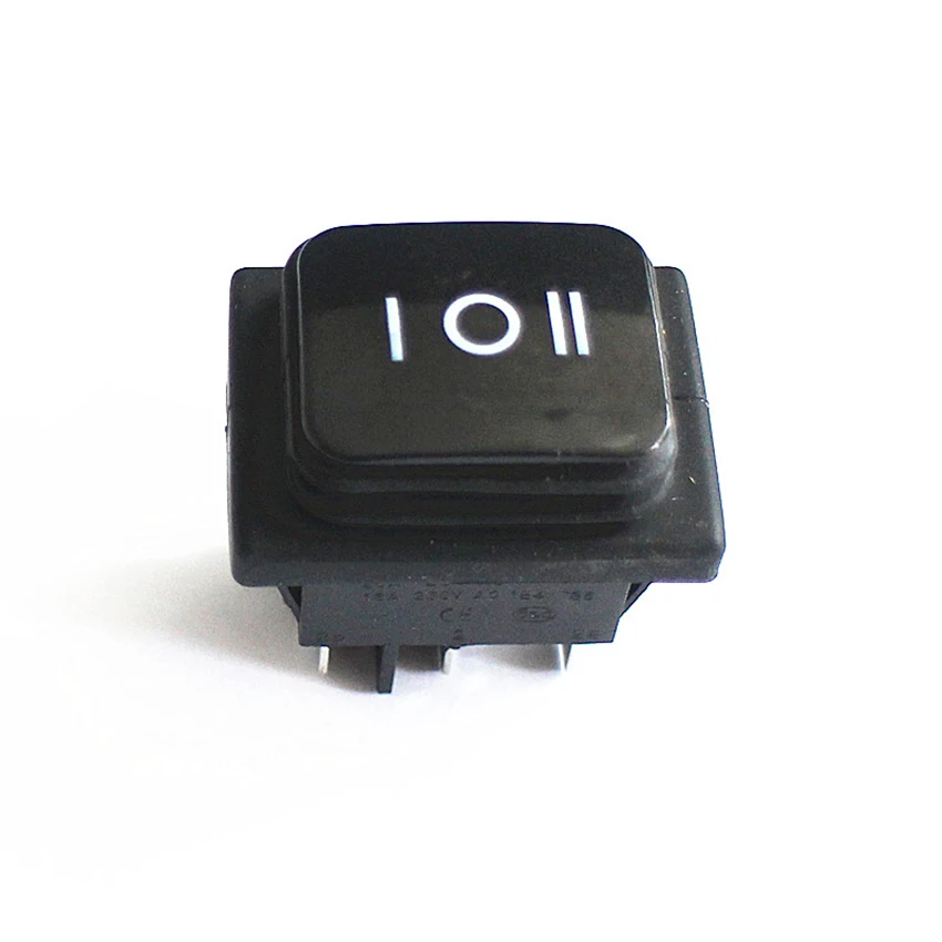 1PC three position toggle switch 6 feet KCD2 KCD4  (on -off - on) black rocker switch Copper foot