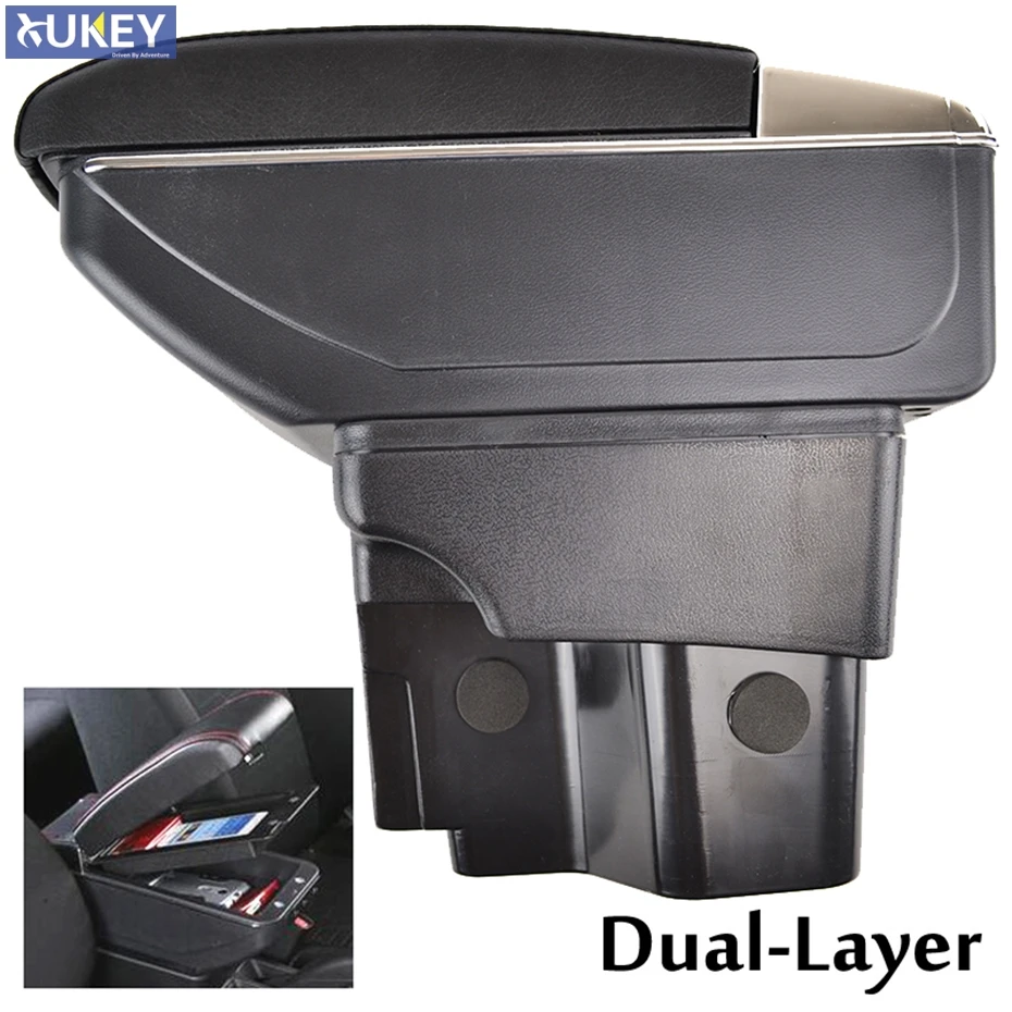 Black Leather Center Console Armrest For KIA Rio 3 Rio3 (UB) 2012-2016 Arm Rest Centre Storage Box Tray Arm Support 2013 2014 15