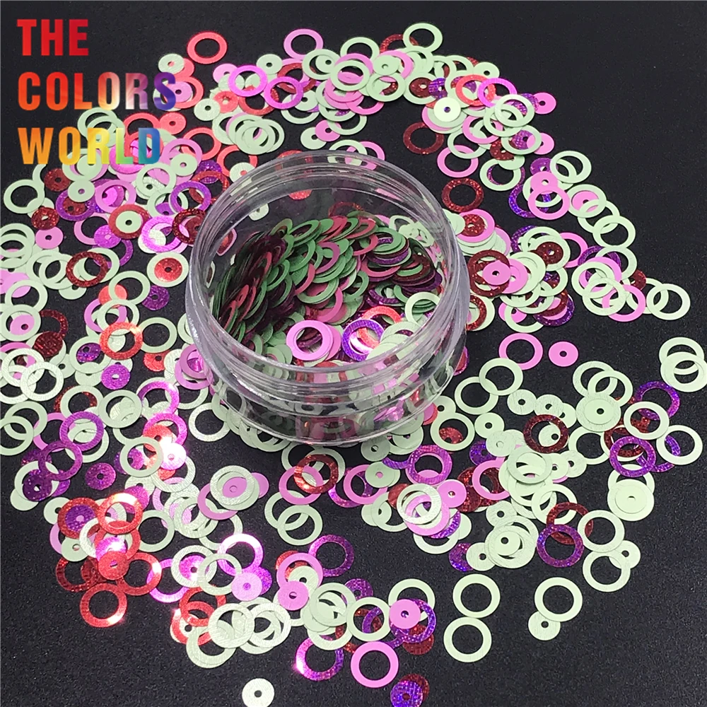 TCT-335  Hollow Ring Circle Nail Glitter Nail Art Decoration Body Art Tumblers Shaker Crafts Festival Accessories Party Supplies