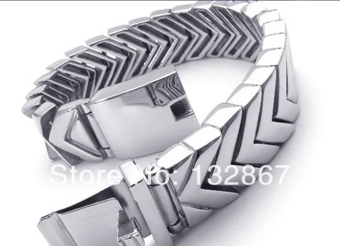 

8,66-дюймовый тяжелый браслет, мужской браслет из нержавеющей стали, крутые ювелирные изделия