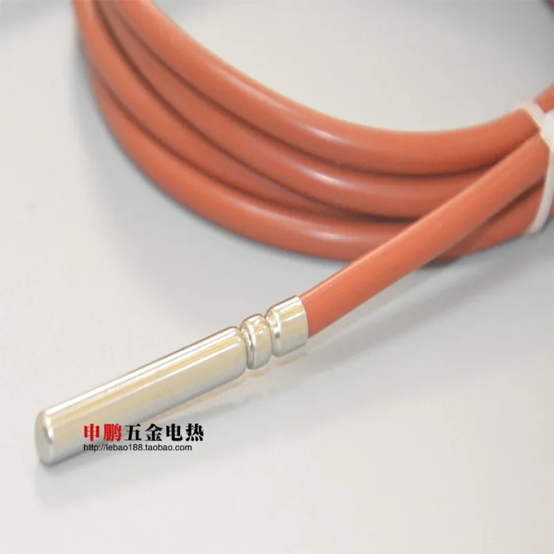 WZP-PT100 สามสาย PT100/PT1000 เซ็นเซอร์อุณหภูมิ Platinum ความต้านทานความร้อนลวดซิลิโคนกันน้ำ