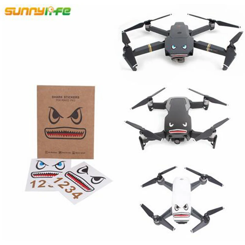 Shark Sticker Drone Body Sticker Aircraft Adhesive Decals Skin for MINI 3 3PRO/AIR 2/ Mavic pro Spark Drone