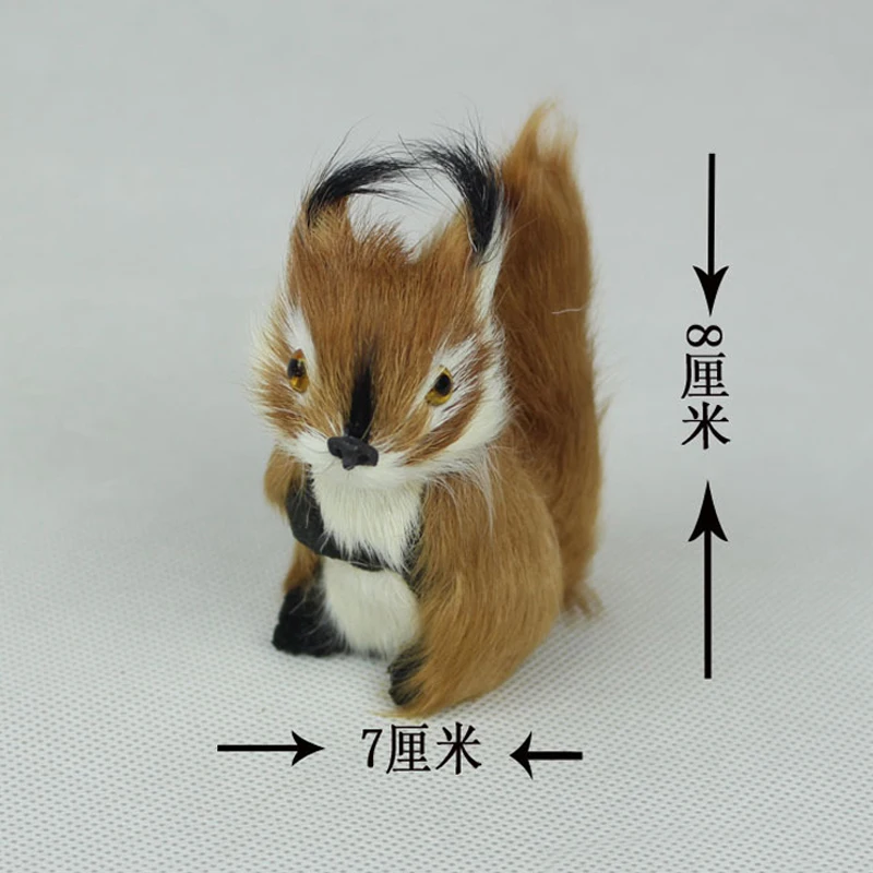 2PCS New Simulation Squirrel Doll Ornaments Cute Bunny Kids Toys Birthday Gift Creative Home Decoration Mini craft Plush Animals