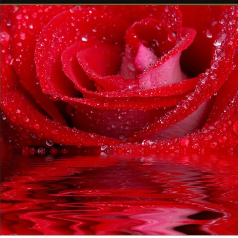 

wellyu Custom large - scale murals 3D high - definition water in the rose TV backdrop non - woven wallpaper papel de parede