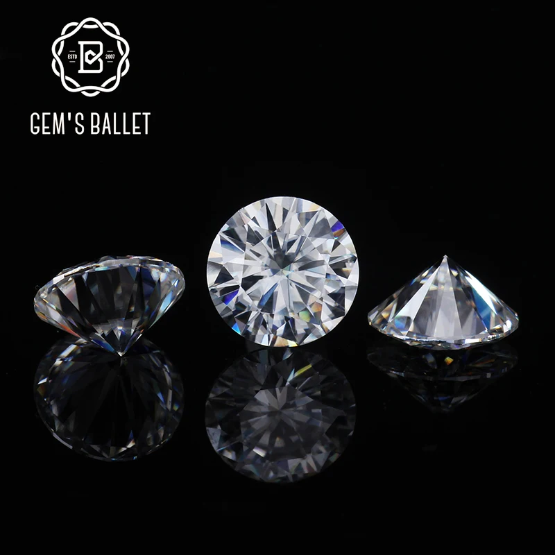 

GEM'S BALLET 7.00mm 1.2Ct Round White D Color Moissanite Loose Stone for Jewelry Making Excellent Cut VVS Grade Fine Jewelry