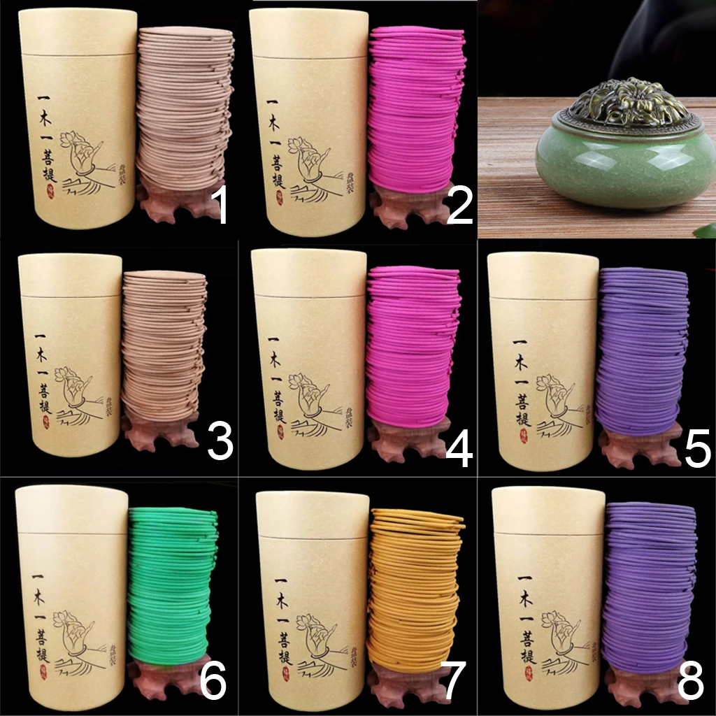 120Pcs/Box 68mm Incense Coil Refreshing Herbal Spiral Coils (6-7Hr) Home Fragrance Handmade Aroma Coils