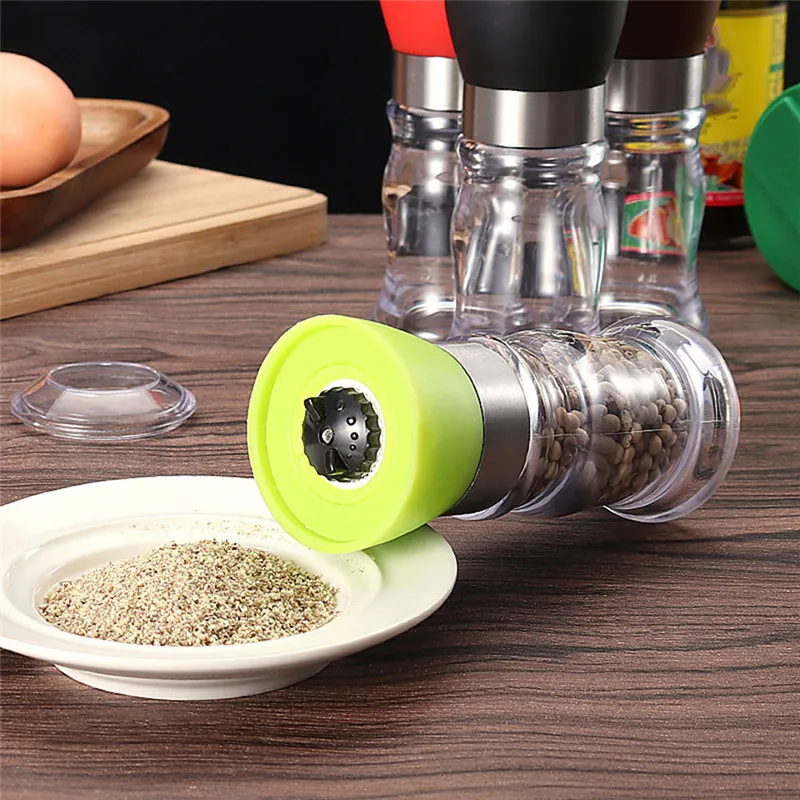 High Quality Stainless Steel Manual Salt Pepper Spice Mill Grinder With Cover Ceramic Kitchen Tools Pepper Mill Grinding Grinder