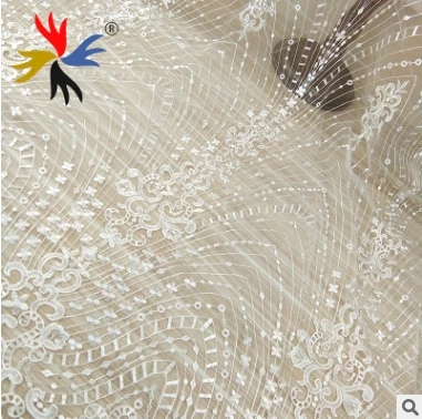 Vintage Symmetrical Lace Fabric Fashion Embroidery Mesh Accessories High-grade Wedding Dress Materials