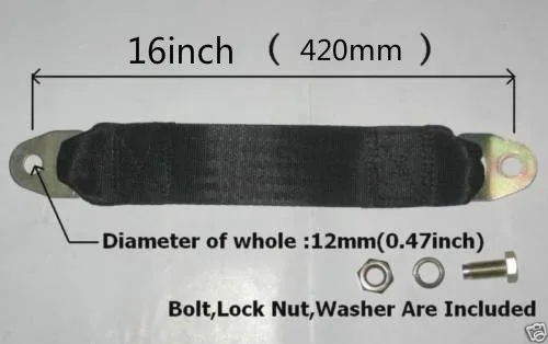 Seat Belt Extender / Extension Universal Add Length 200mm (8 inch) Black Color safety strap